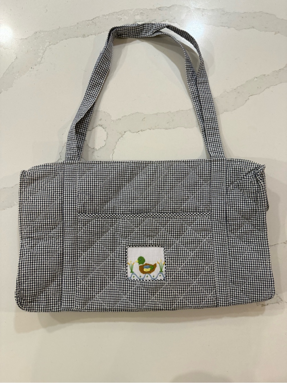 Little English Smocked Mallard Duck Quilted Luggage Duffle Bag